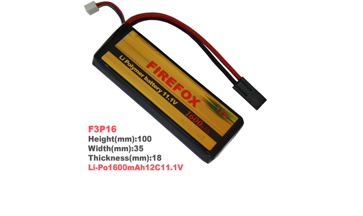 Аккумулятор 11,1v 1600mah 15C (LiPo) F3P16 (FIREFOX)