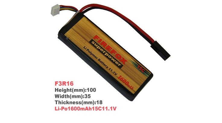 Аккумулятор 11,1v 1600mah 15C (LiPo) F3R16 (FIREFOX) 