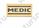 Нашивка из ПВХ / PVC с велкро с надписью "MEDIC" коричневый на песке размер 70x35мм