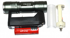 Фонарь аккумуляторный светодиодный YW-519 с зумом 220В