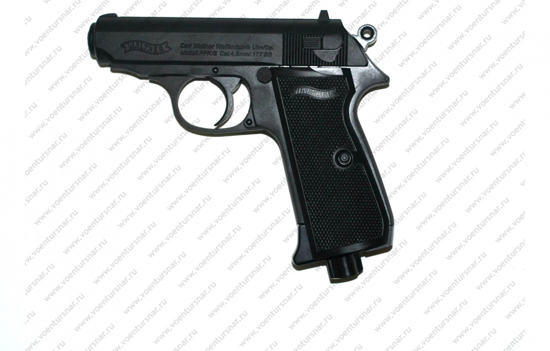Пистолет пневм. Walther PPK/S (черный с черн. рукояткой)